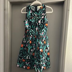 Floral Kids Dress - Black and Green